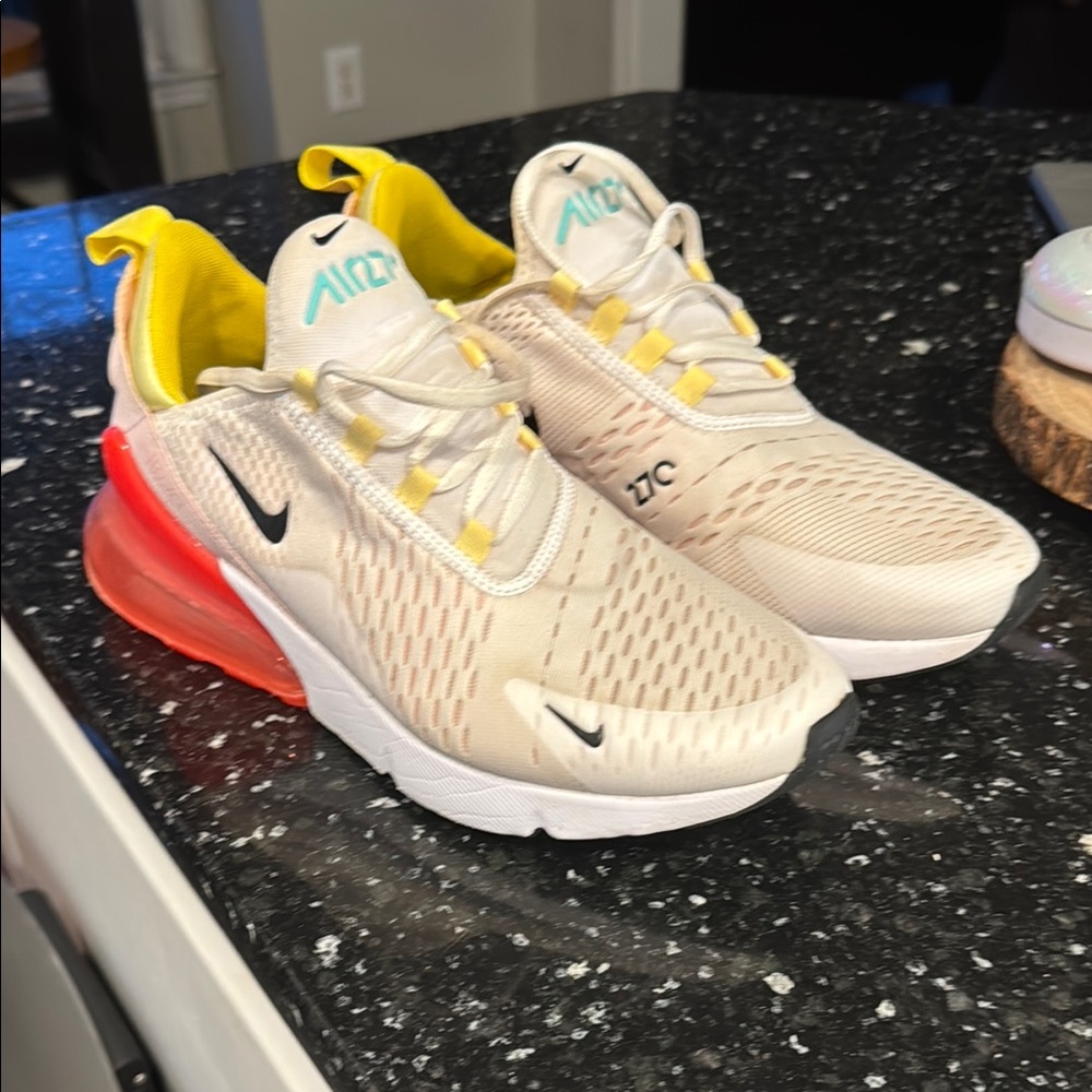 Nike Air Max 270 Sneakers - Cream and Yellow